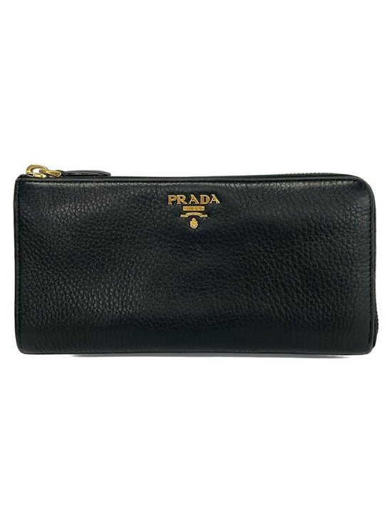 Prada Handbags - Prada Wallet Black L-shaped Zipper Leather